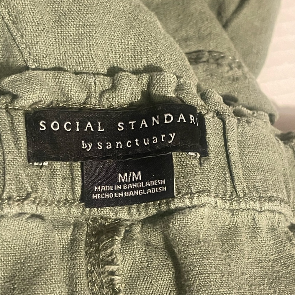 Social Standard‎ Women’s Y2K Olive Green Ankle-Length Jogger Pants Size Medium - Picture 10 of 10
